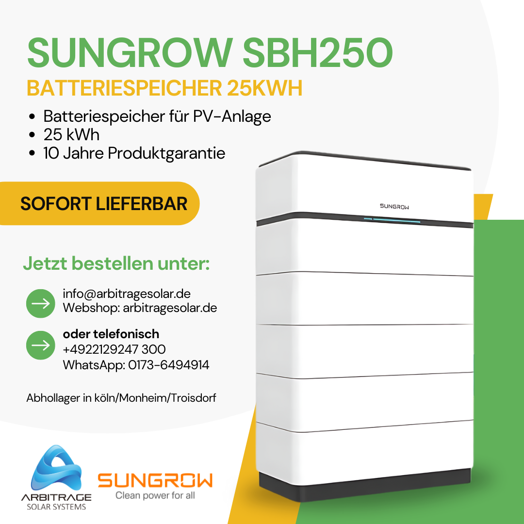 Sungrow SBH250 Batteriespeicher 25kWh Review ARBITRAGE SOLAR SYSTEMS sungrow-sbh250-batteriespeicher-25kwh-review-arbitrage-solar-systems